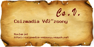 Csizmadia Vázsony névjegykártya